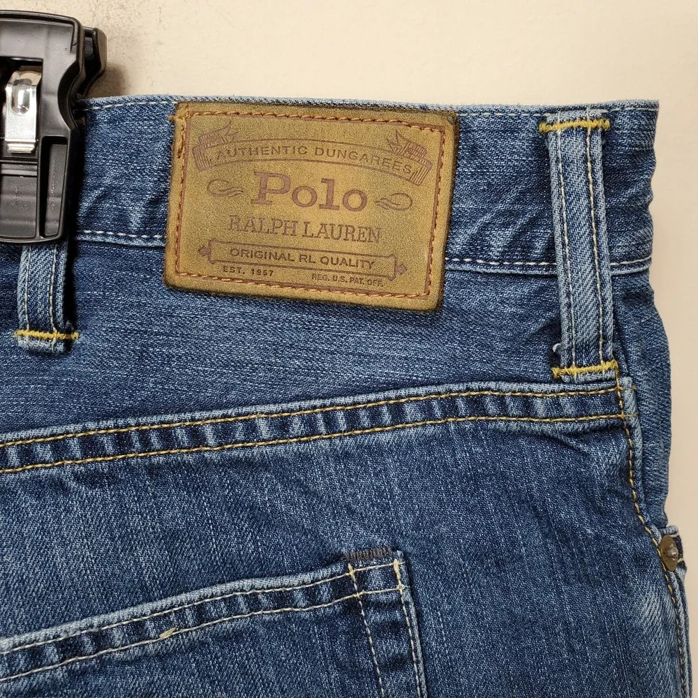 Polo Ralph Lauren Straight Men's Jeans Size 46Bx30 Blue Denim Zip Fly Pockets